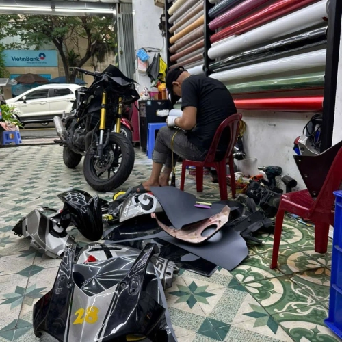 DEMON 150 Wrap Đổi Màu Đen kim tuyến 